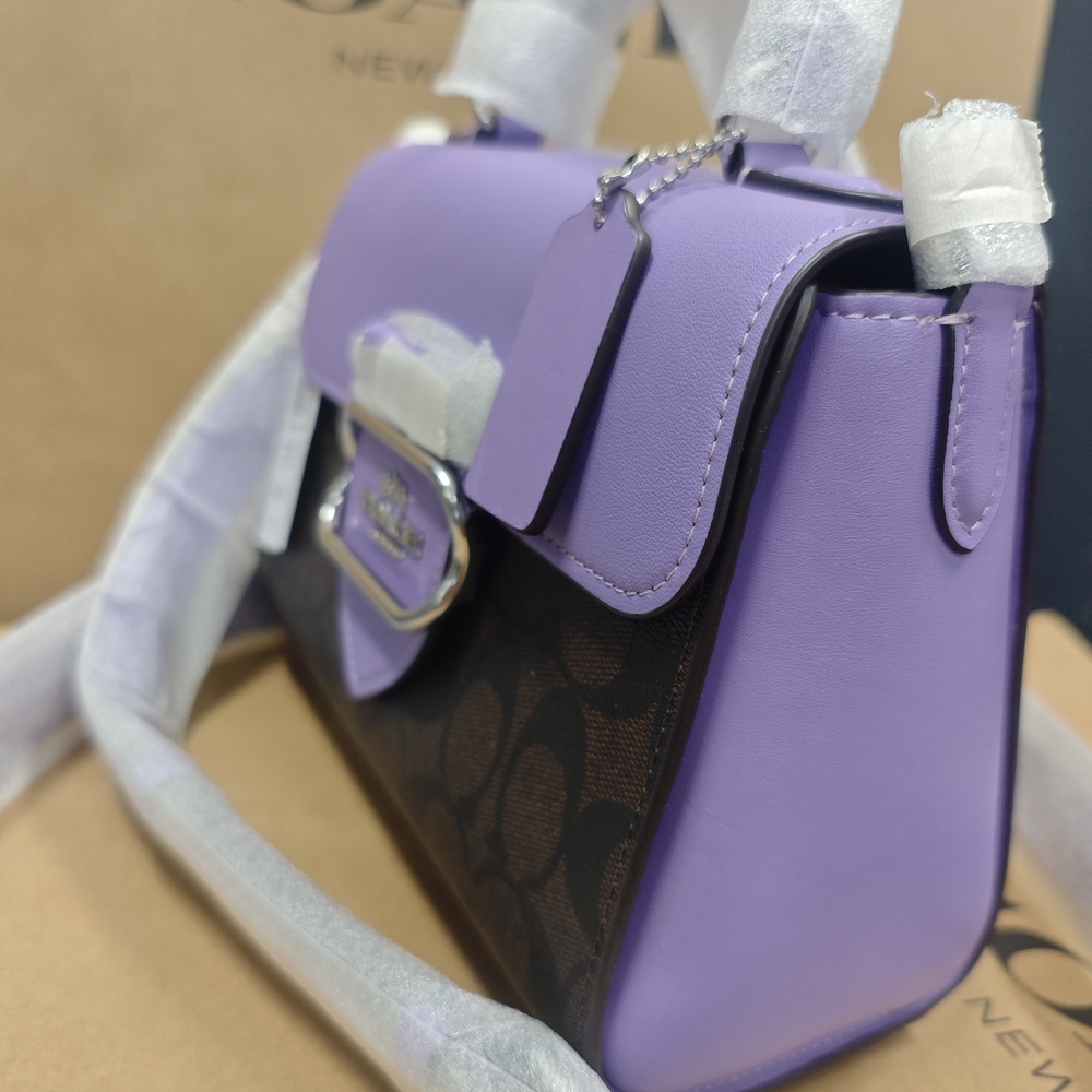 Coach CJ614-SVW1P Morgan Signature Purple and Brown - Picture 3 of 7
